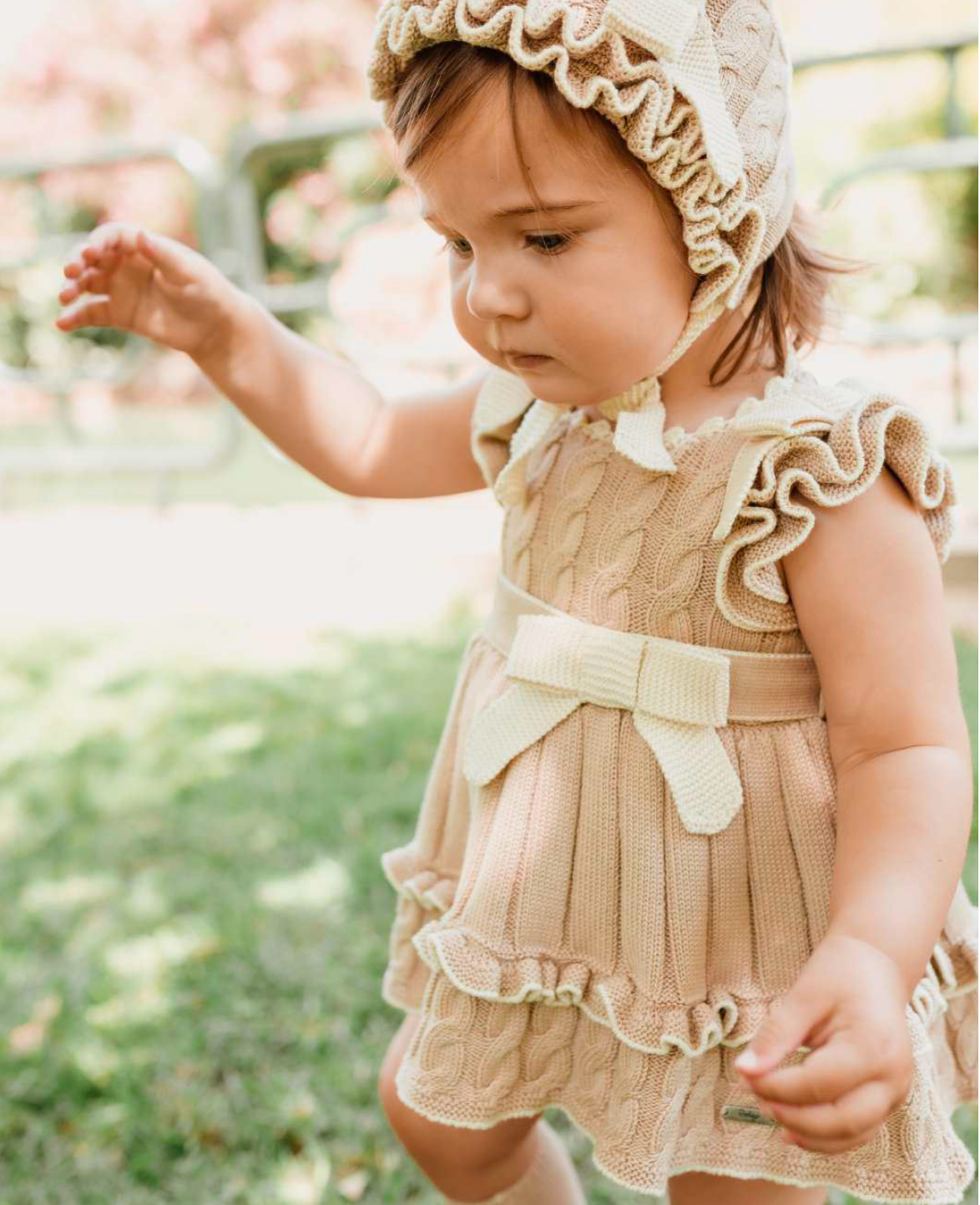 Camel Knit Baby Dress